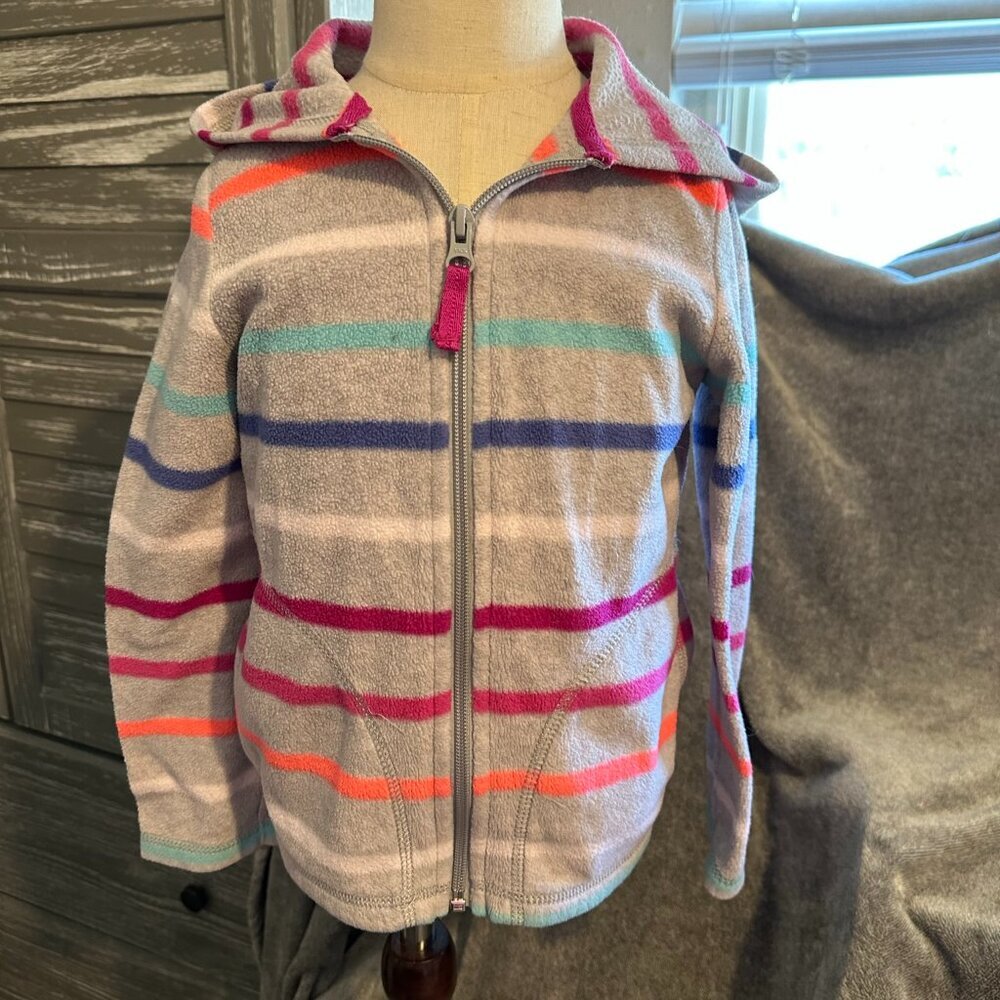 Crazy 8 Striped Hooded Zip-Up Sweatshirt, Size 5/6
